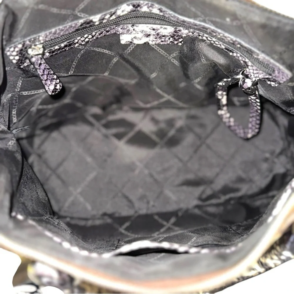 Michael Kors Sienna Snakeskin and Monogram Satchel Tote Bag